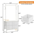 Kselythan Clothes Rack,Closet Organizer With 4 Drawers& 2 Side Hooks