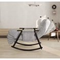 thumbnail image 3 of Rocking Chair Nursery - Modern Teddy Gliding Rocker Chair Lounge Chair with Adjustable High Back and Footrest, Glider Recliner Nursery Chair for Living Room Bedroom Office, Grey, 3 of 6