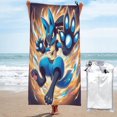 thumbnail image 1 of Toalla de playa Lucario, suave, de secado rápido, resistente a la arena, para natación, piscina, yoga, gimnasio, camping, toallas de baño ligeras, regalo para niños, niñas, niños y adultos, 27,5 x 55, 1 of 8