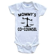Mommy's Co-Counsel Funny Baby Onesie For Child Of Lawyer, 0-3 Months White