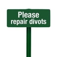 thumbnail image 1 of EverMark  Please Repair Divots Sign with Hunter Green Stake Kit, 1 of 1