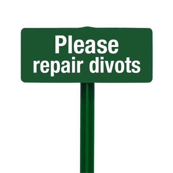 EverMark Please Repair Divots Sign with Hunter Green Stake Kit