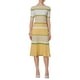thumbnail image 2 of INSPIRE CHIC Vestidos de punto a rayas para mujer, vestido de suéter de manga corta midi, color amarillo, 2 of 4