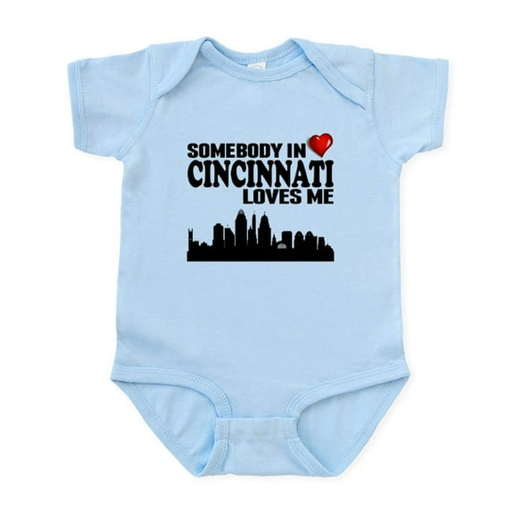 CafePress - Somebody In Cincinnati Loves Me Body Suit - Baby Light Bodysuit, Size Newborn - 24 Months