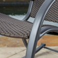 thumbnail image 5 of GDF Studio Leann Outdoor Wicker and Aluminum 3 Piece Rocking Chair Chat Set, Dark Brown, 5 of 7