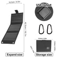 thumbnail image 3 of Panel solar plegable para camping y senderismo: cargador solar USB portátil para teléfonos y pequeños dispositivos electrónicos, panel fotovoltaico ligero para exteriores con salida USB dire, 3 of 5