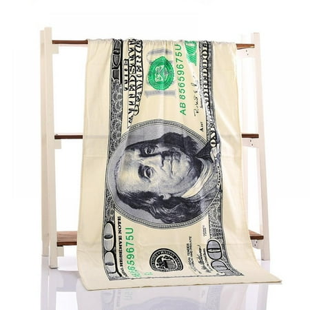 

100 Dollar Bills Beach Towel for Adults Large Beach Towels for Beach Swimming Pool Sunbathing Plush Fabric(28 x 55 inch)