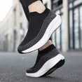 thumbnail image 5 of Men's Slip‑On Sock Style Running Sneakers, Stretch Knit Upper Athletic Shoes with Curved Thick Midsole for Daily Sports and Walking, 5 of 7