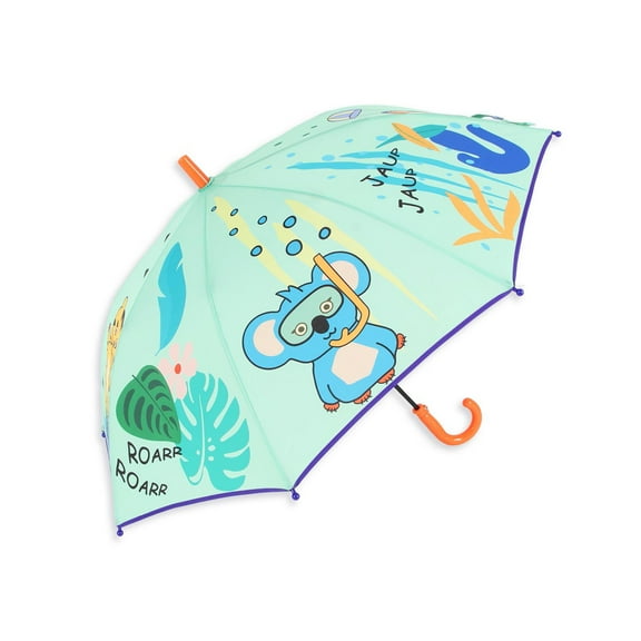 Milk&Moo Jungle Friends Windproof Umbrella for Kids, Easy Grip Handle