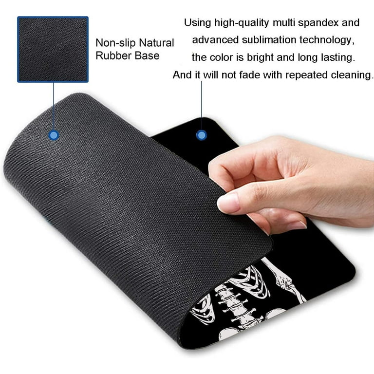   Basics Large Square Computer Mouse Pad, Cloth and  Rubberized Base, Black : Office Products
