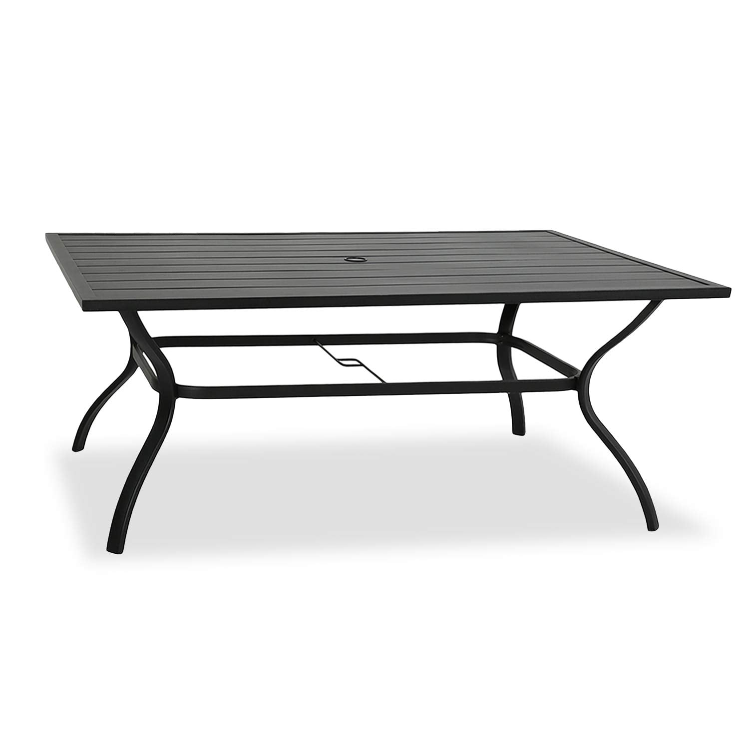 Ulax furniture Outdoor Patio Rectangular Slatted Dining Table with 