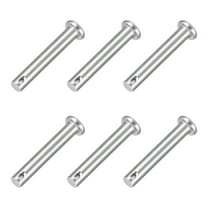 6Pcs 1/4" x 1-3/8" Single Hole Clevis Pins, 304 Stainless Steel Flat Head Pins