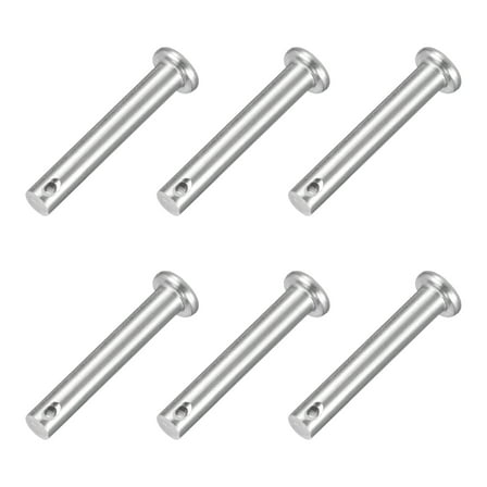 6Pcs 1/4" x 1-3/8" Single Hole Clevis Pins, 304 Stainless Steel Flat Head Pins