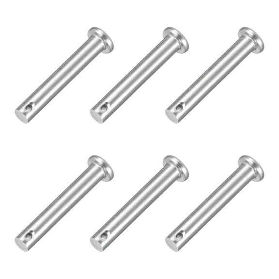 6Pcs 1/4" x 1-3/8" Single Hole Clevis Pins, 304 Stainless Steel Flat Head Pins