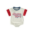 thumbnail image 2 of Newborn Baby Girl Independence Day Outfits 3M 6M 12M 18M Short Sleeve Romper Patchwork Onesie  Bodysuit 4th of July Clothes, 2 of 9