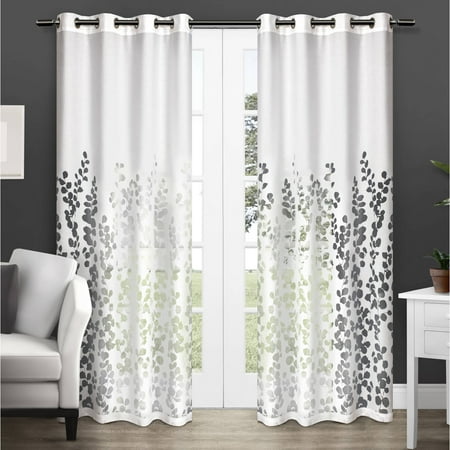 Exclusive Home Curtains 2 Pack Wilshire Burnout Sheer Grommet Top Curtain (Best Way To Wash Sheer Curtains)