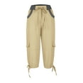 thumbnail image 4 of ShomPort Cargo Pants for Women Capri Cargos High Waisted Streetwear Summer Casual Lounge Capris Pants with Multi Pockets, 4 of 7