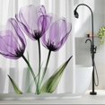 thumbnail image 2 of Purple Tulip Blossom Flower Shower Curtain for Bathroom, Spring Abstract Floral Green Leaf Waterproof Shower Curtains Washable Quick Dry with Hooks Bathtub Curtains 60x72IN, 2 of 9