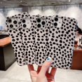 thumbnail image 3 of Funda compatible con iPhone 12 PRO MAX - Funda de silicona - Nude Almond Latte con patrón de puntos negros - Funda resistente a rayones y golpes, 3 of 4