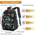 thumbnail image 3 of Game Controller Black Pattern 17" School Backpacks for Teens,Waterproof Oxford Fabric,S-Shape Padded Straps for School,Travel,Hiking,Camping, 3 of 6