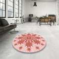 thumbnail image 4 of Ahgly Company Machine Washable Indoor Round Transitional Orange Area Rugs, 4' Round, 4 of 7