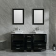 thumbnail image 3 of Wonline 60" Homes & Bathroom 60inch Modern Wood Cabinet with Marble Pattern Countertop Vanity Double Sinks and Mirror, Black, 3 of 8