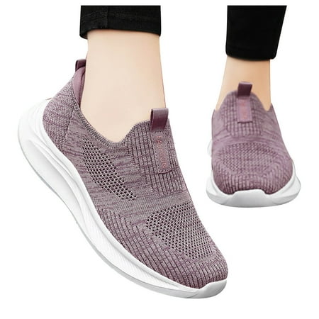 

Fauean Slip on Sneakers Women Womens Slip On Shoes Work Non Slip Sneakers Walking Shoes Purple Size 40