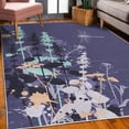 thumbnail image 3 of Dragonfly Decorative Rug, Nature Plants Grass with Wildflowers with Paintbrush Effects Print Art, Quality Carpet for Bedroom Dorm and Living Room, 6 Sizes, Dark Indigo, by Ambesonne, 3 of 4