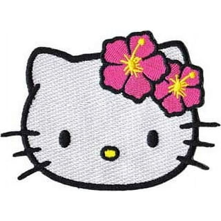 Glitter Hello Kitty Head Shot Patch Iconic Red Bow Applique Iron On