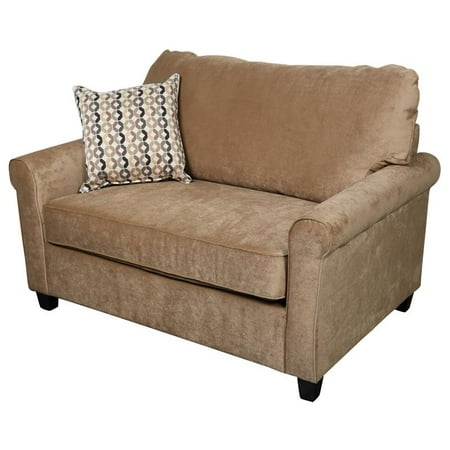 Serena Plush Microfiber Twin Sleeper Sofa Khaki Serena Plush Microfiber Twin Sleeper Sofa Khaki