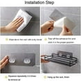 thumbnail image 4 of Estante de baño autoadhesivo, montaje en pared, estante de ducha resistente sin taladrar, estante de cocina, organizador de almacenamiento (2 piezas, negro) Zhivalor  LKX-0521, 4 of 7