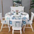 thumbnail image 2 of Blue Butterfly Pattern Round Tablecloth 60"x60",Wrinkle Wipeable Table Cloth for Kitchen Dining Room Picnic Patio Party, 2 of 6