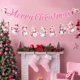 thumbnail image 2 of Bandera de muñeco de nieve de Navidad rosa, colgante de Navidad, decoración navideña para el hogar, Año Nuevo 2024, 2025, 2 of 5