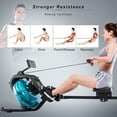 Water Rowing Machine Rower with LCD Monitor