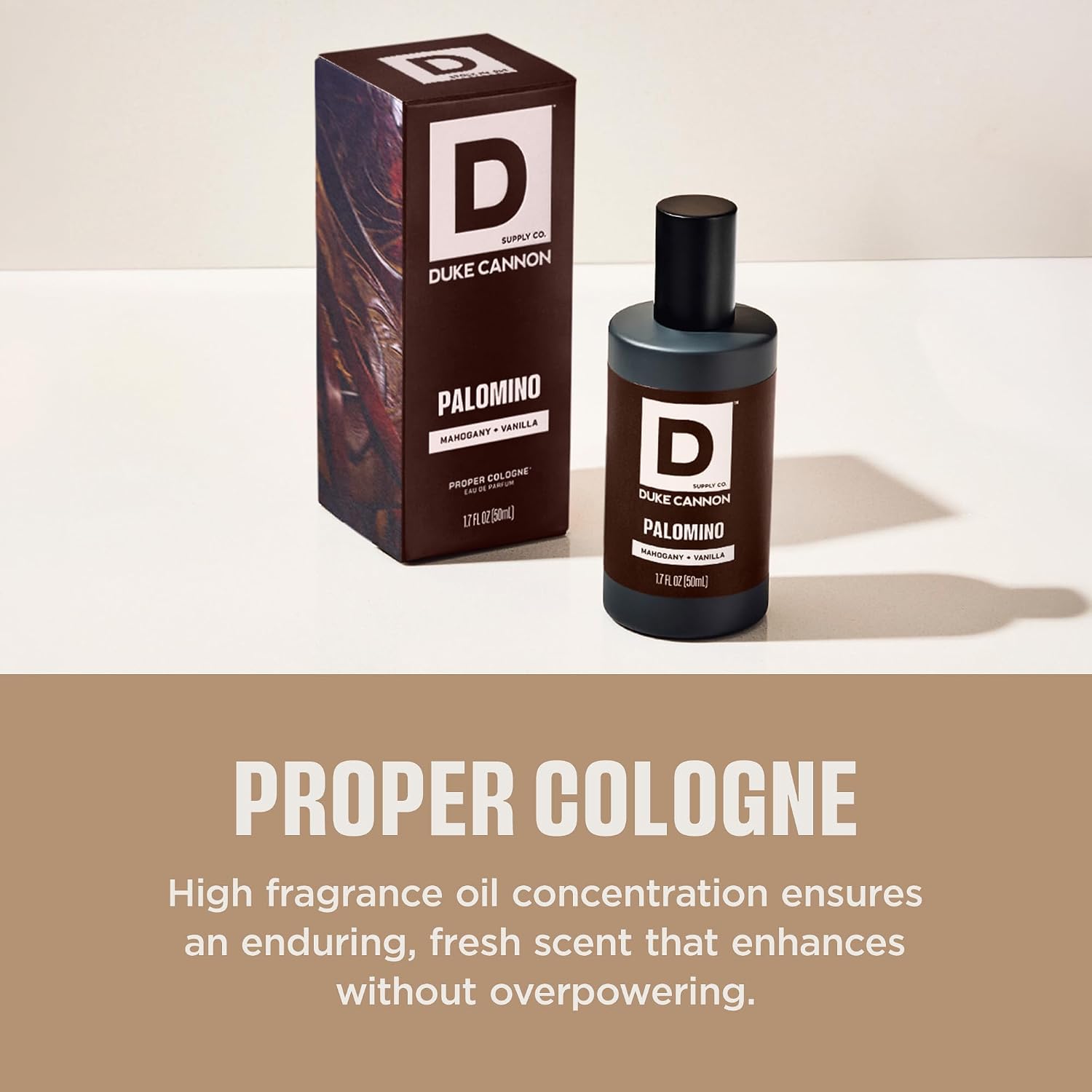 Duke Cannon Palomino Men's Cologne, Mahogany & Vanilla, 1.7 oz photo 6