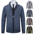 thumbnail image 2 of Cárdigan de lana con cremallera completa de alta calidad para hombre, suéter de gran tamaño, suéter informal navideño, cárdigans, abrigos, prendas de vestir para hombre de EE. UU., Amazon, 2 of 5