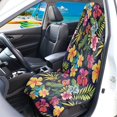 thumbnail image 3 of XYZCANDO Tropical Floral Print Car Seat Towel Cover, Compatible with Truck Seat Van, Terry Cloth Car Seat Covers for Cars Sedans Waterproof, 3 of 7