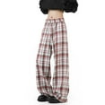 thumbnail image 2 of Red Trousers Pants for Man Summer Fall Loose Fit Brunch Vintage Plaid Flare Bell Bottom Trousers Pants Man 2025 Clothing 5XL, 2 of 5