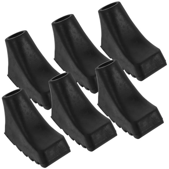 Worgeous  6 Pcs Walking Stick Tips Rubber Cane Walker Collapsible Black