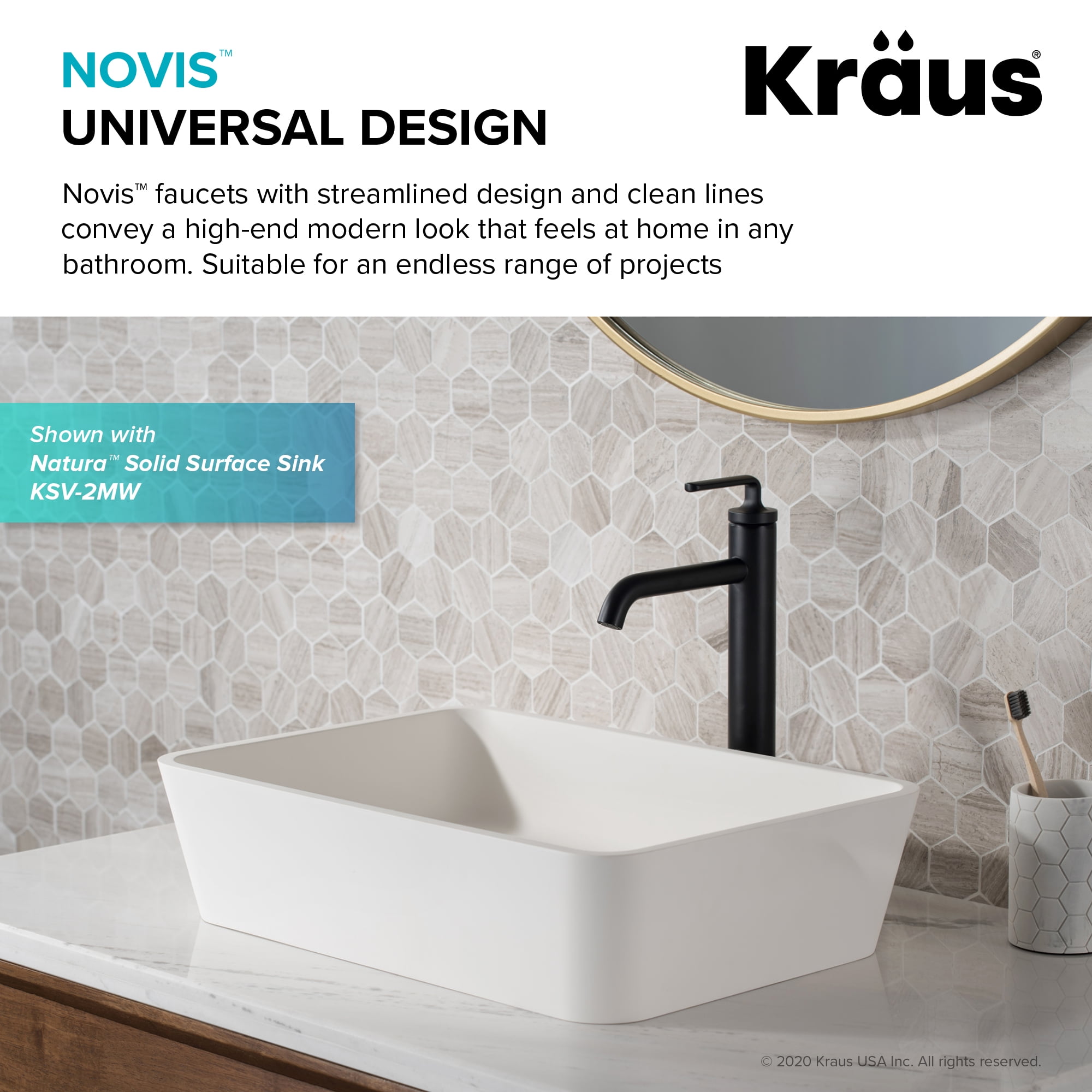Ramus™ Single Handle Vessel Bathroom Sink Faucet with Pop-Up Drain in Matte Black (2-Pack)