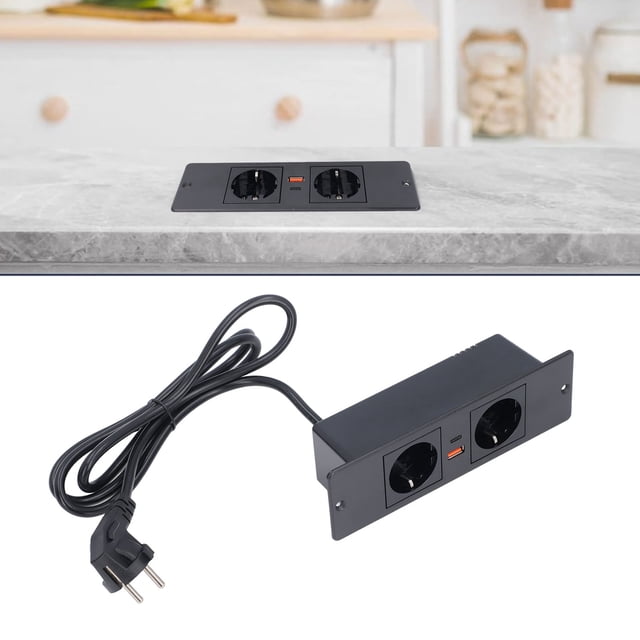 Toma De Corriente Para Escritorio, Múltiples Tomas De Corriente Enchufe Europeo 230-265V Retardante De Llama PD20W Toma De Corriente De Carga Rápida Con Cable De 1,5 M Para