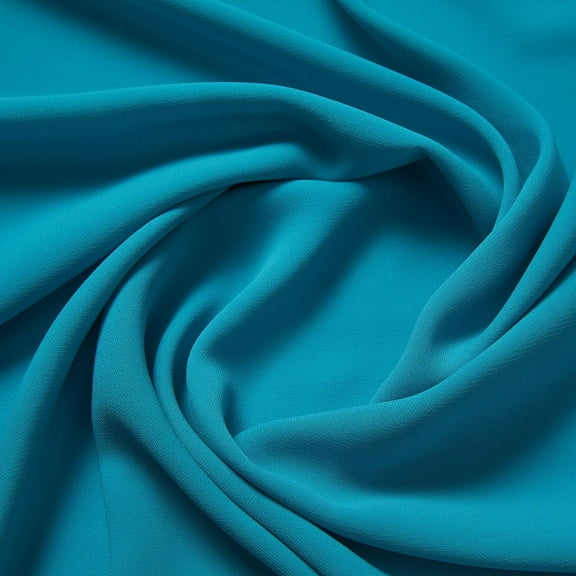 Zelouf Heavy Layered Chiffon , Sewing, DIY, Crafts Fabric by the Yard, 414 Turquoise, 3 Yard