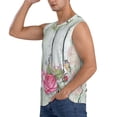 thumbnail image 3 of Fotbe Vintage Wood with Floral Men's Camiseta sin Mangas Estampada para Hombres, Playera Casual para Gimnasio, Entrenamiento, Playa-X-Large, 3 of 7
