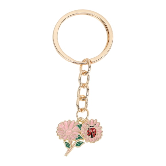 Unique Bargains 1 Pc Handbag Charms Keychains Flower Design Bag Accessories Pink