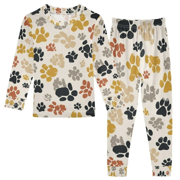 Boys Pajamas Girls Pajama Dog Footprints Cute Comfortable Cotton Two-piece Pajama Set