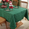 thumbnail image 4 of SASTYBALE Christmas Tablecloth Jingle Bells Holly Berry Jacquard Waterproof Wrinkle Free Damask Table Cloths, Fabric Table Cover for Xmas, Holiday, Winter, Party, 4 of 7