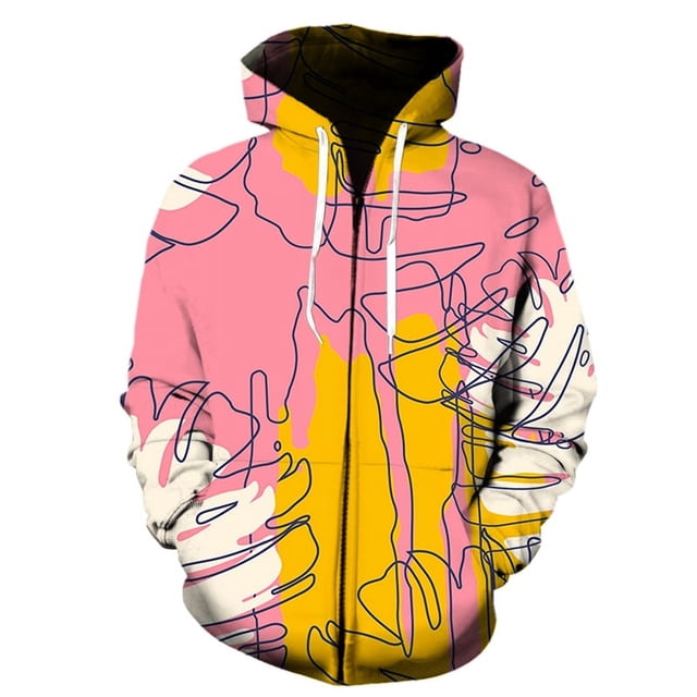 Sudadera con capucha y cremallera con estampado 3D de invierno con pintura de arte de grafiti para mujer y hombre, tops casuales de moda de gran tamaño