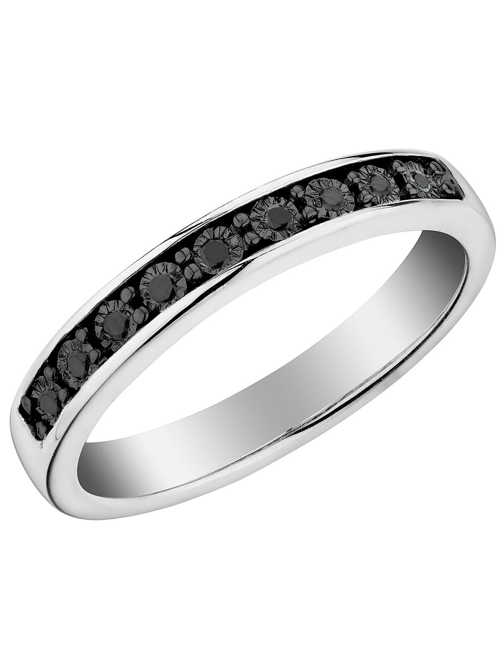Black Diamond Stackable Ring in Sterling Silver Black Diamond Stackable Ring in Sterling Silver