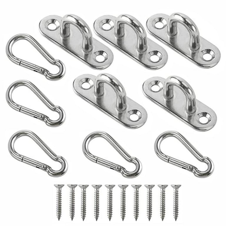 Pad Eye Plate Portable Hanging Hardware Fitting Set Metal Staple Hooks for Shade Sail Outdoor Activities Rock Climbing Camping Yoga Training Quantity