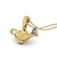 thumbnail image 2 of 925 Sterling Silver Gold Vermeil 5x3 MM Pear Shape Amethyst Dainty Aladdin Lamp Necklace, 2 of 4